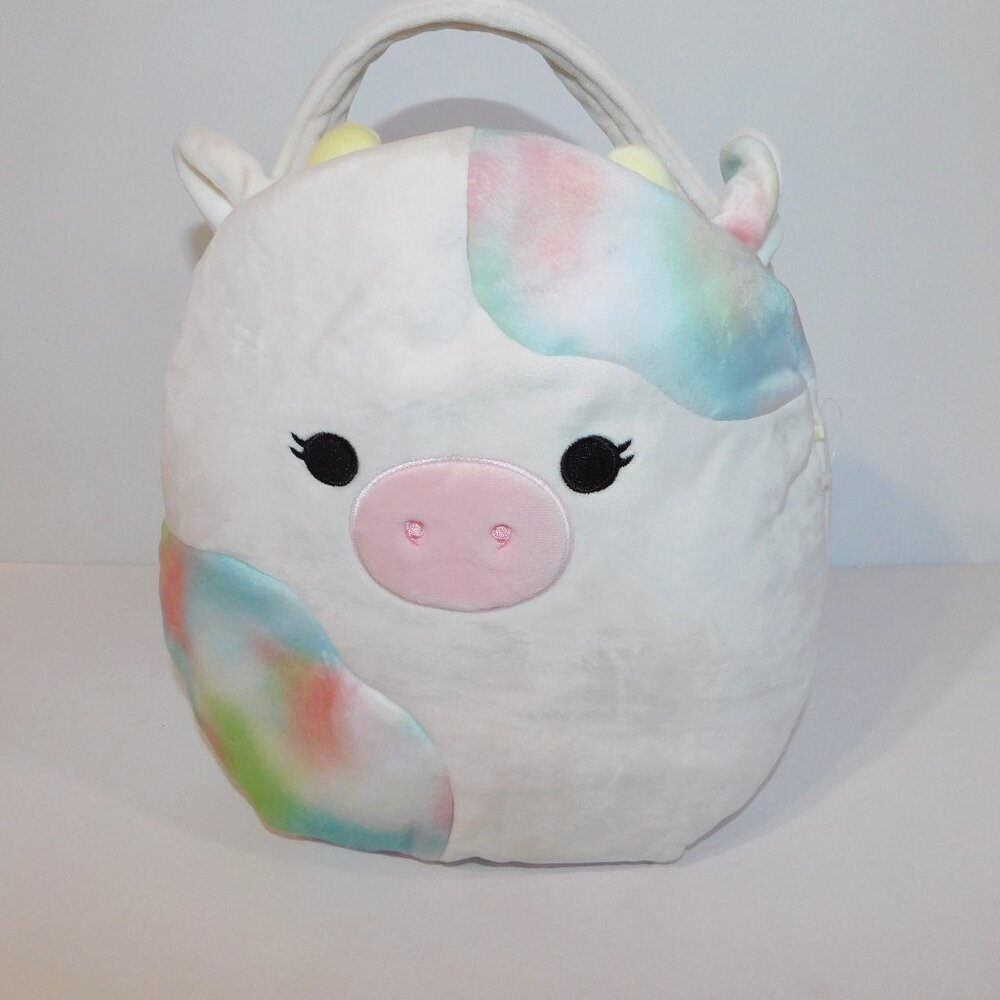 Squishmallows Candess Cow Plush Treat Pail Easter Basket Original 12" 2023